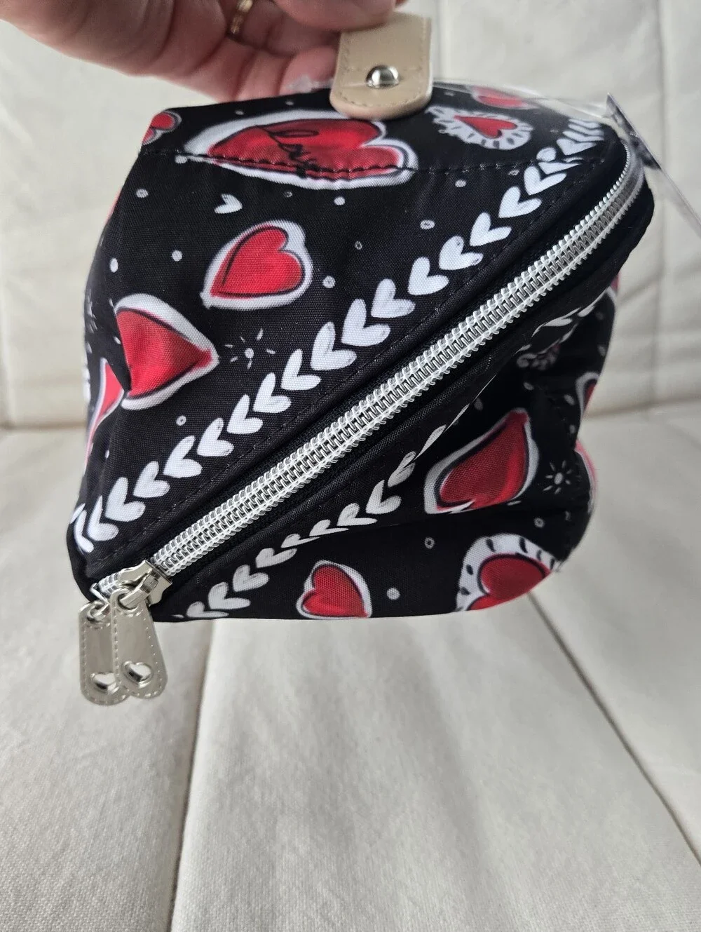 Brighton Hearts Flutter‎ Cosmetic Bag Compact Travel Organizer